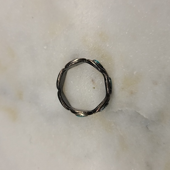 Turquoise Sterling Silver And Turquoise Women's Ring - Picture 4 of 7